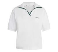 adidas Damen Seasonal Essentials Colorpop Polo with Embroidered Graphic, White/Collegiate Green, L