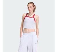 adidas Damen Seasonal Essentials Colorpop Tank with Embroidered Graphic, Light Grey Heather/Active Maroon, L