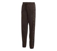 adidas Damen Seasonal Essentials Leopard Print French Terry Pants with 3-Stripes, Aurora Coffee/Multicolor, L