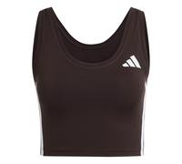 adidas Damen Train Essentials 3-Stripes Cropped Tank Top, Aurora Coffee/White, XL