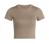 adidas Damen Workout Essentials Knit Baby Tee, Chalky Brown, L