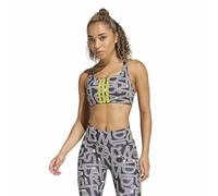 adidas Damen x Farm Rio Optime Bra, Black/Crystal Linen/Unity Lime, XL