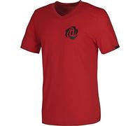 Adidas Derrick Rose T-shirt à col en V pour homme Rouge/noir