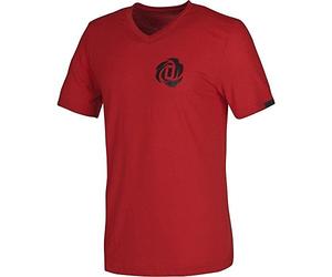 Adidas Derrick Rose T-shirt à col en V pour homme Rouge/noir