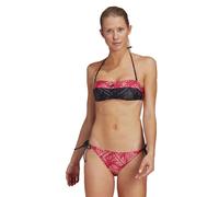 Adidas Dos-Nu Bikini Bandeau Bonnets Rembourrés Congé Maillot de Bain Noir Rose