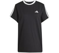 Adidas Essentials 3 Stripe T-Shirt Womens Noir/Blanc S (8-10) Female