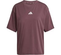 Adidas Essentials 3 Stripe T-Shirt Womens Ruby S (8-10) Female