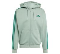 adidas - Essentials 3-Stripes Fleece Full-Zip Hoodie - Sweat à capuche - M - silver green / collegiate green