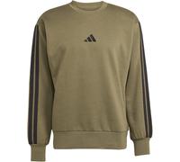 Adidas Herren Essential Three Stripes Fleece Sweatshirt, Olive strata/Black, S