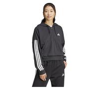 adidas Femme Essentials 3-Stripes French Terry Quarter-Zip Hoodie, Black/White, XS