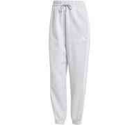 adidas Femme Essentials 3-Stripes Fleece Loose Pants, Light Grey Heather/White, L