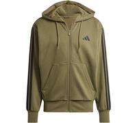 Adidas Essentials Fleece 3-Stripes Full-Zip Hoodie Mens Olive Strata S Male
