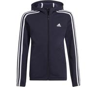Adidas Essentials Girls 3-Stripes Zip Track Top Hoodie Marine/Blanc 9-10 ans Female
