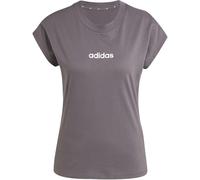 Adidas Damen Essentials Linear Cotton T-Shirt, Grey strata/White, M