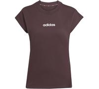 Adidas Essentials Linear Cotton T-Shirt Womens Shaddown Brown S (8-10) Female