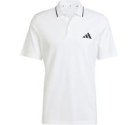 adidas Homme Essentials Small Logo Pique Polo Shirt, White/Black, S