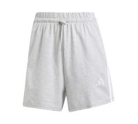 Adidas Essentials Short en Coton à 3 Bandes pour Femme, Gris Clair Melange White, L