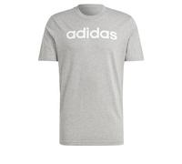 adidas Essentials Single Jersey Linear Embroidered Logo Tee T-Shirt Homme, Medium Grey Heather, M