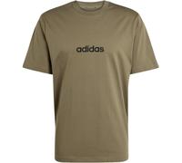 adidas Herren Essentials Linear Single Jersey Tee, Olive strata/Black, XL