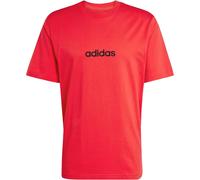 T-shirt adidas Essentials Linear Single Jersey manches courtes rouge noir - L