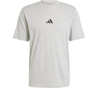 adidas Herren Essentials Small Logo Single Jersey Tee, Medium Grey Heather/Black, L