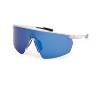 Adidas Lunettes de sport SP0075 blanches verres miroir bleus