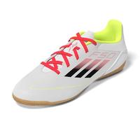 adidas F50 Club Football Boots Chaussures de football d'intérieur Unisexe Adulte, blanc, noir, jaune soleil, 7.5 Women/6.5 Men