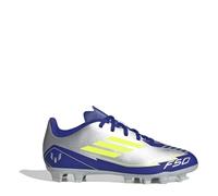 adidas F50 Club Football Boots FG/MG, Basket Unisexe Enfants, Silver met./Solar Yellow/Lucid Blue,