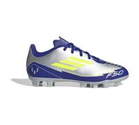 adidas F50 Club Football Boots FG/MG, Basket Unisexe Enfants, Silver met./Solar Yellow/Lucid Blue,