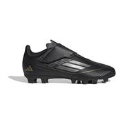 adidas F50 Club Hook and Loop Football Boots Flexible Ground Chaussures, Core Black/Iron MET/Gold met, 28.5 EU