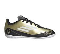 adidas F50 Club Messi Football Boots Indoor Chaussures, Gold met/Cloud White/Core Black, 28 EU