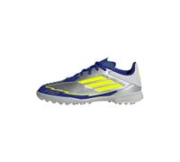 adidas F50 League Football Boots Turf Chaussures, Silver Metallic/Solar Yellow/Lucid Blue, 22 EU