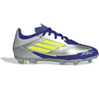 Adidas F50 League Junior Firm Ground Football Boots Argent/Bleu 3.5 (36) Male