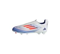 adidas F50 League Laceless Football Boots Firm Ground Chaussures, Cloud White/Solar Red/Lucid Blue, 29 EU