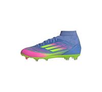 adidas F50 League Mid Top Firm Multi Ground Soccer Cleats Baskets pour femme, Blue Fusion Lucid Lemon Lucid Pink, 38 EU