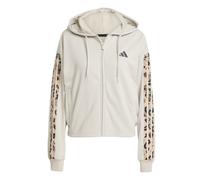 Adidas Felpa con cappuccio a 3 strisce in French Terry stampa animalier da donna