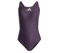 adidas Femme 3 Bar Logo Swimsuit, Aurora Black/Preloved Fig, 38