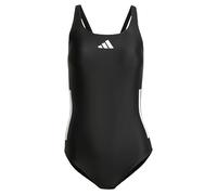 adidas Femme 3 Stripes C-Back Swimsuit, Black/White, 28