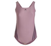 adidas Femme 3-Stripes Swim Suit (Plus Size), Shadow Fig/Aurora Black, XL Plus