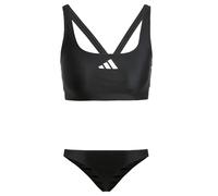 adidas Femme 3 Stripes V-Back Bikini, Black/White, 26