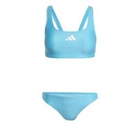 Adidas Femme 3 Stripes V-Back Bikini, Lucid Cyan/White, 40