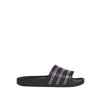 adidas Femme Adilette Aqua Sandale Glissante, Noir, Violet Mat, Noir métallisé, 38 2/3 EU
