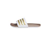 adidas Femme Adilette Comfort Slides, Cloud White/Cloud White/Matte Gold, 44.5 EU