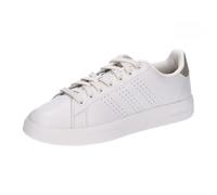 adidas Femme Advantage Premium Leather Shoes Chaussures, Chalk White/Chalk White/Champagne met, 42 EU