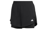 adidas Femme AEROREADY Made for Training Minimal Two-in-One Shorts, Black/White, XXL