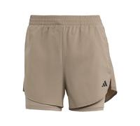 Adidas Femme AEROREADY Made for Training Minimal Two-in-One Shorts, Chalky Brown/Black, XS