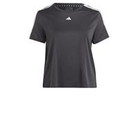 adidas Femme AEROREADY Train Essentials 3-Stripes Tee (Plus Size), Black/White, XL Plus