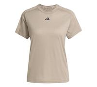 adidas Femme AEROREADY Train Essentials Minimal Branding Crewneck Tee, Chalky Brown/Black, L
