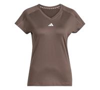adidas Femme AEROREADY Train Essentials Minimal Branding V-Neck Tee, Earth strata/White, S