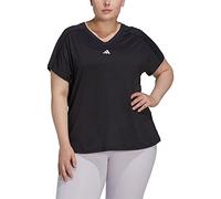adidas Femme AEROREADY Train Essentials Minimal Branding V-Neck Tee (Plus Size), BLACK, XL Plus